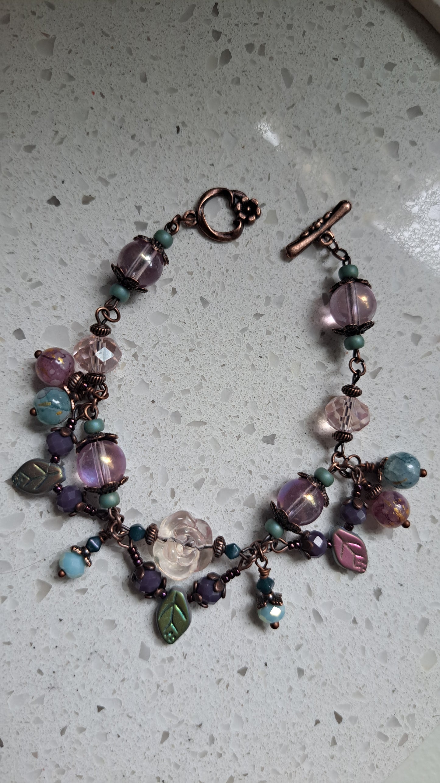 Handcrafted "Whimsical Morning Garden" Bracelet