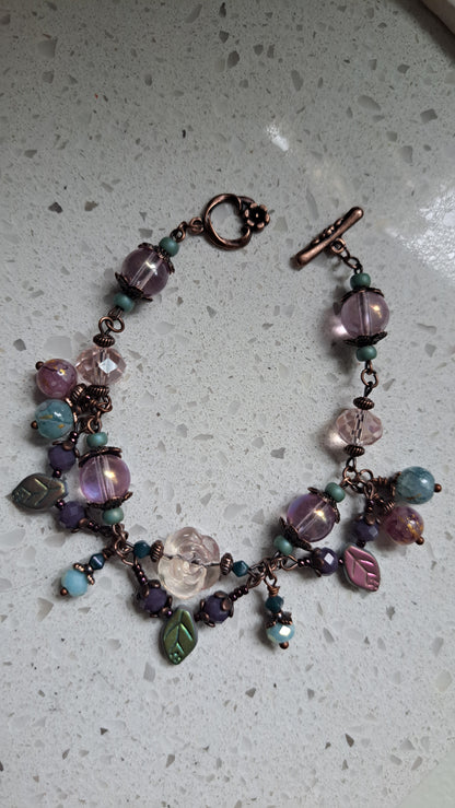 Handcrafted "Whimsical Morning Garden" Bracelet