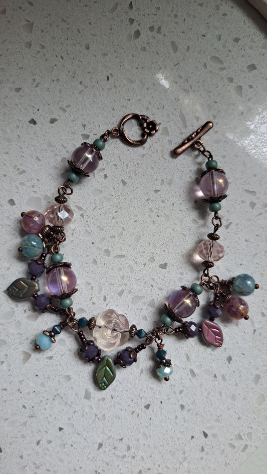 Handcrafted "Whimsical Morning Garden" Bracelet