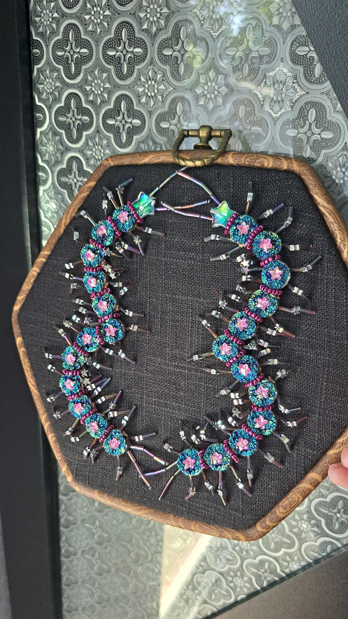Handcrafted "Galactic Lovers" Centipede Wall Hanger