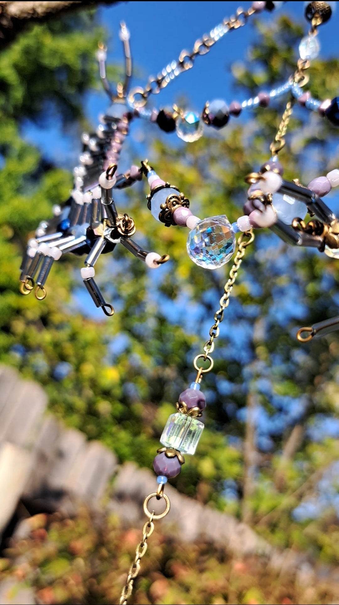 Handcrafted "Dusty Blue" Centipede Suncatcher