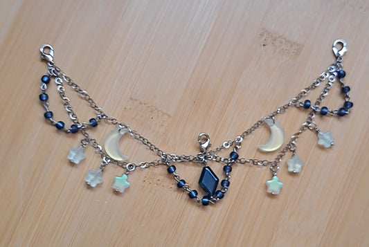 Handcrafted Moon & Stars Mask Chain