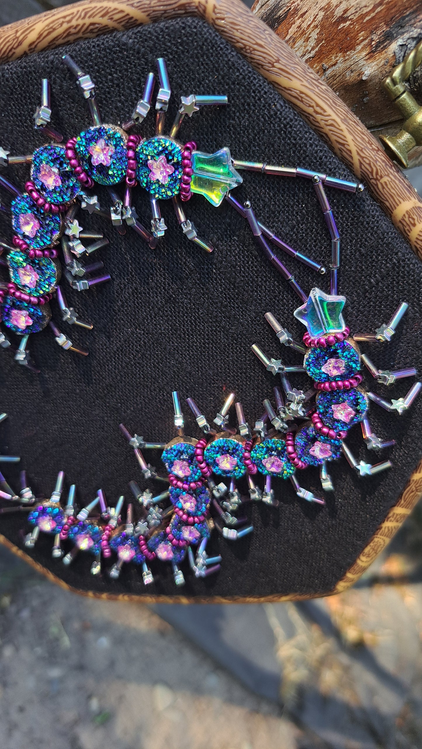 Handcrafted "Galactic Lovers" Centipede Wall Hanger