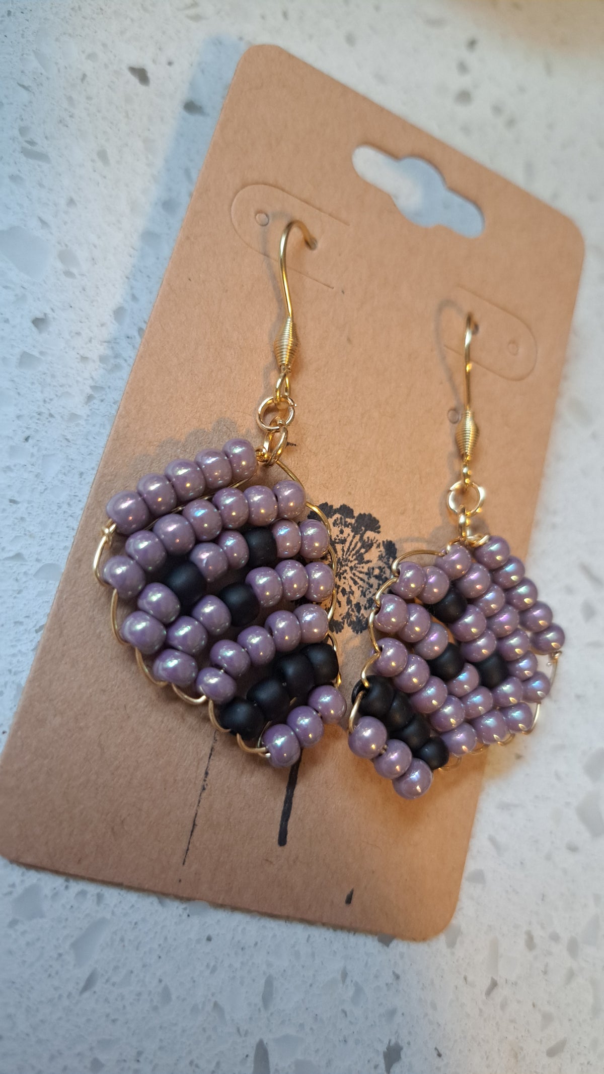 Hancrafted Purple Skull Earrings