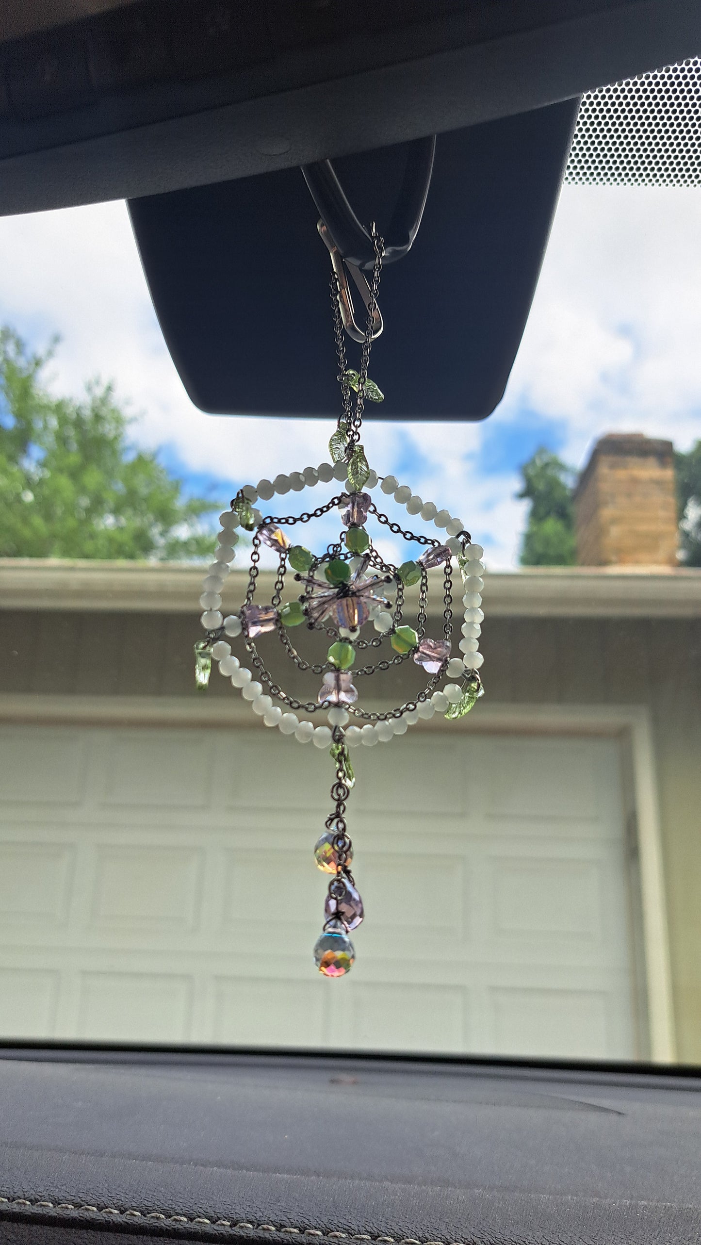 Handcrafted Spider Web Car Rearview Hanger