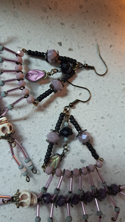 Handcrafted Deathipede Chandelier Earrings