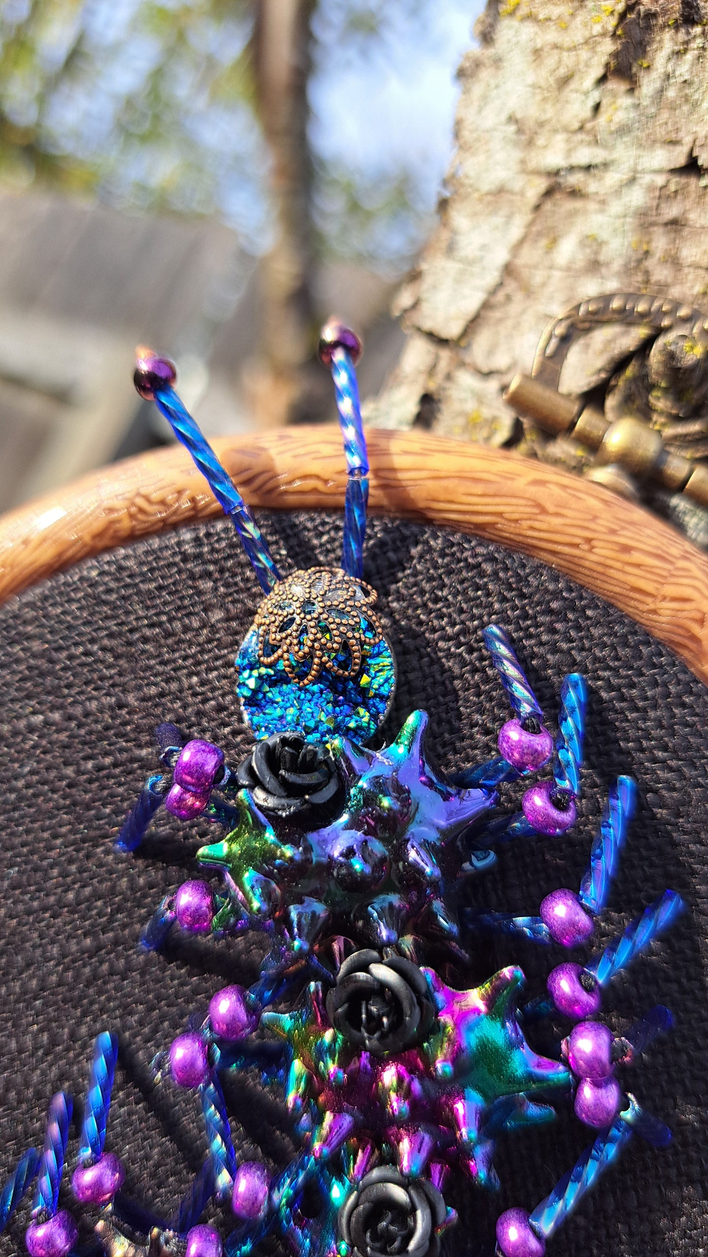 Handcrafted Aurora Borealis Centipede Wall Hanger