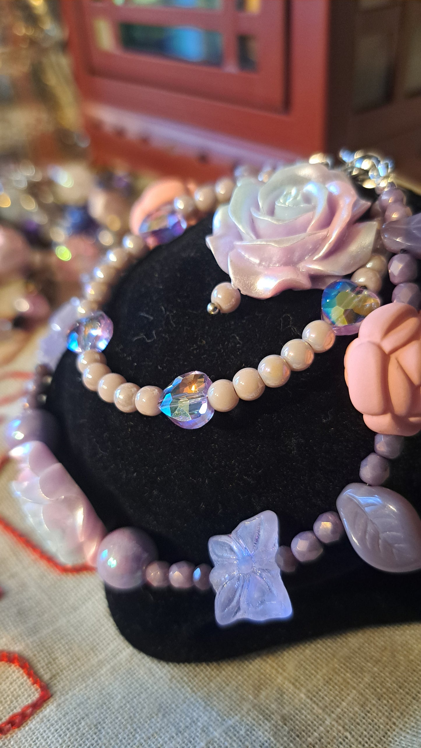 Handcrafted Lavendar Rose Charm Dangle