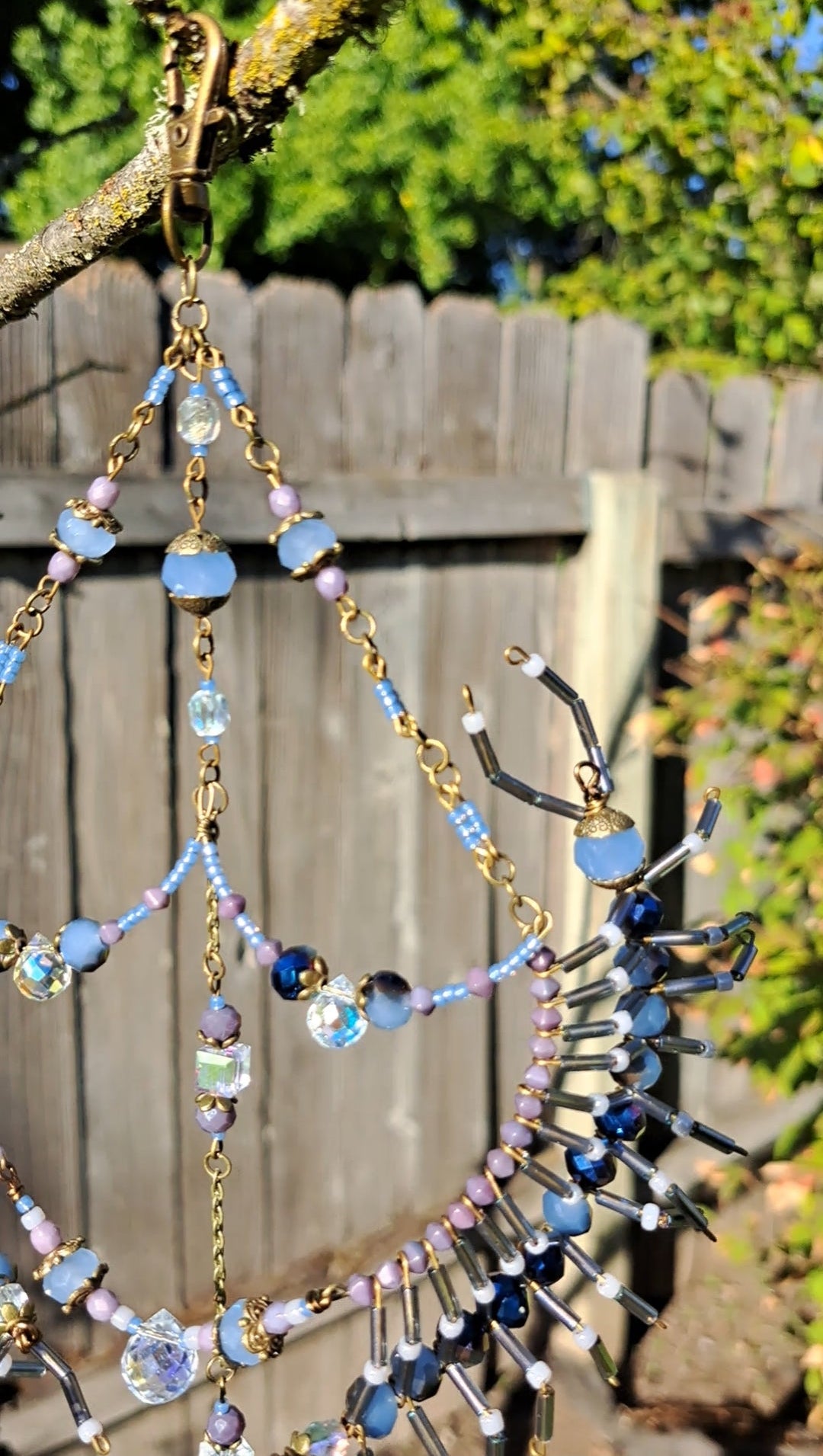 Handcrafted "Dusty Blue" Centipede Suncatcher
