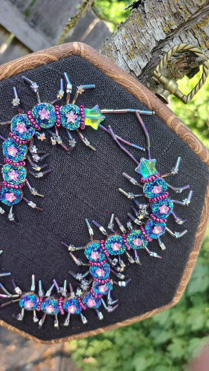 Handcrafted "Galactic Lovers" Centipede Wall Hanger
