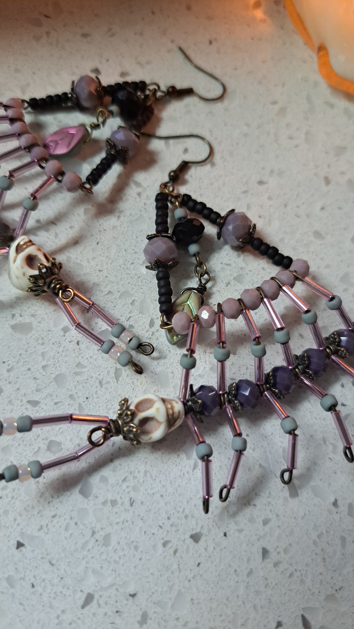 Handcrafted Deathipede Chandelier Earrings