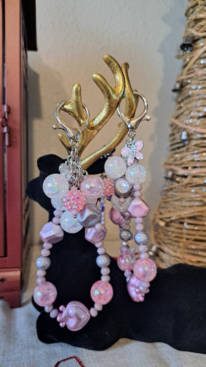 Handcrafted Pink/Silver Charm Dangle