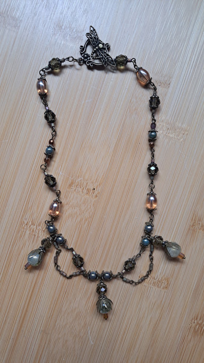 Handcrafted "Mossy Woods" Bead Necklace