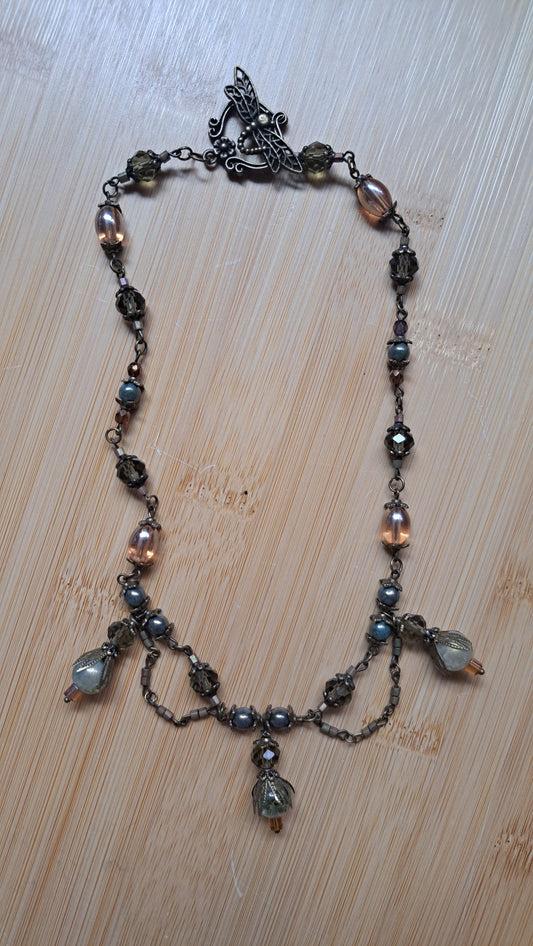 Handcrafted "Mossy Woods" Bead Necklace