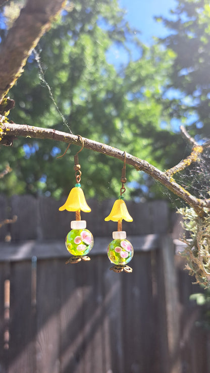 Handcrafted Antique Lamp Dangle Earrings