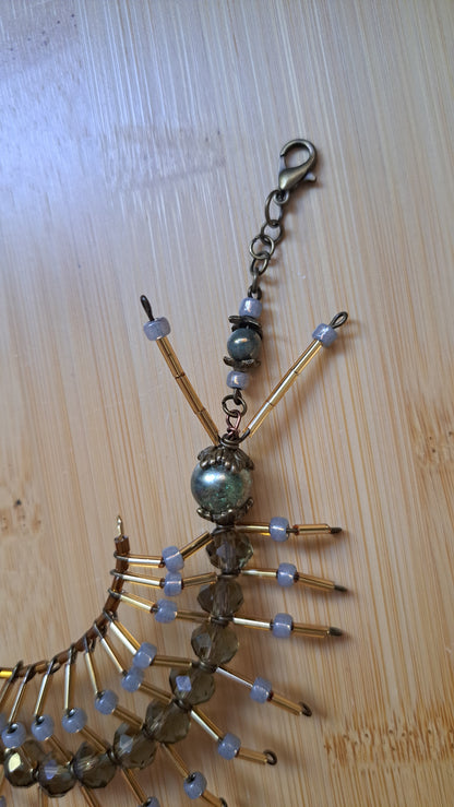 Handcrafted "Green/Gold Maskipede" Mask Chain