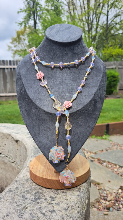 "Blushing Rose" Wrap Necklace