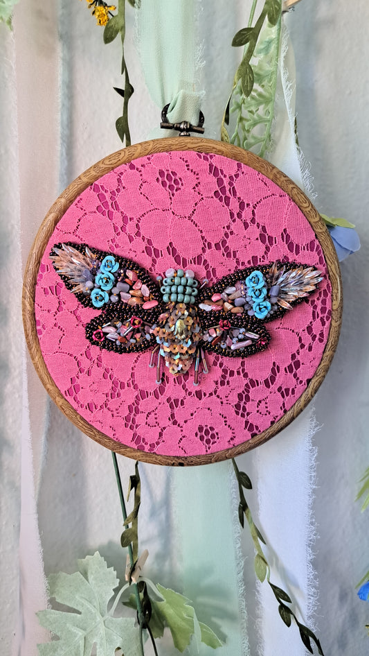 Handcrafted Beaded Cicada Wall Hanger