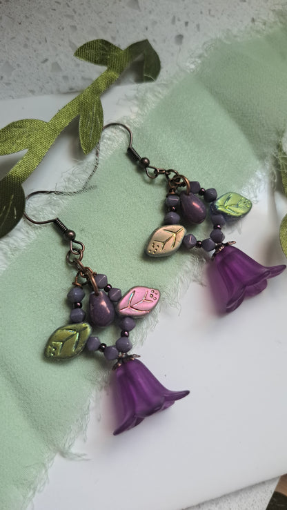 Handcrafted "Woodland Flower" Dangle Earrings