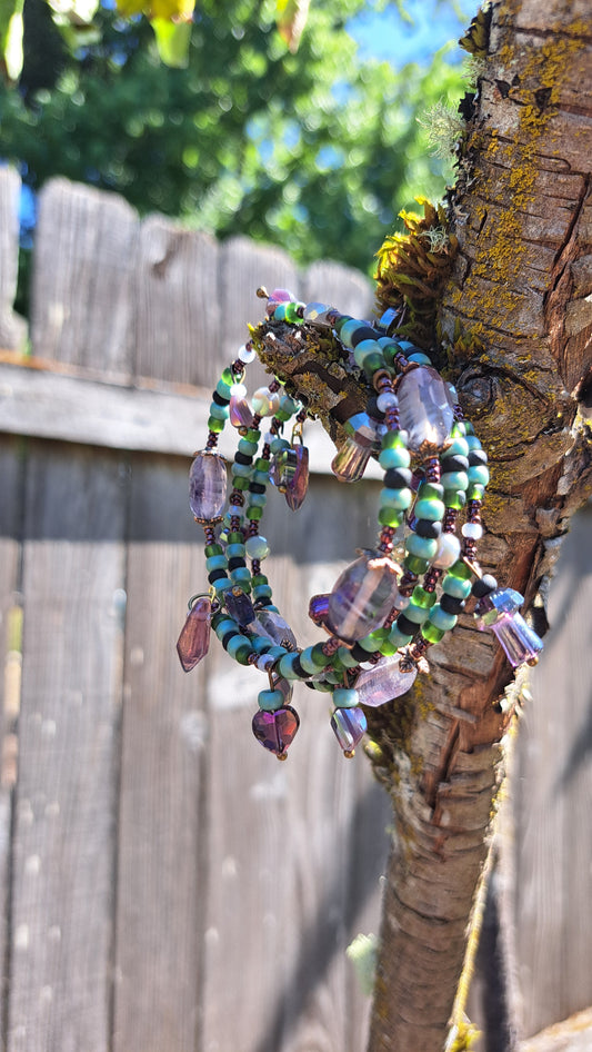 Handcrafted "Dark Woodland Mushroom" Wire Bracelet