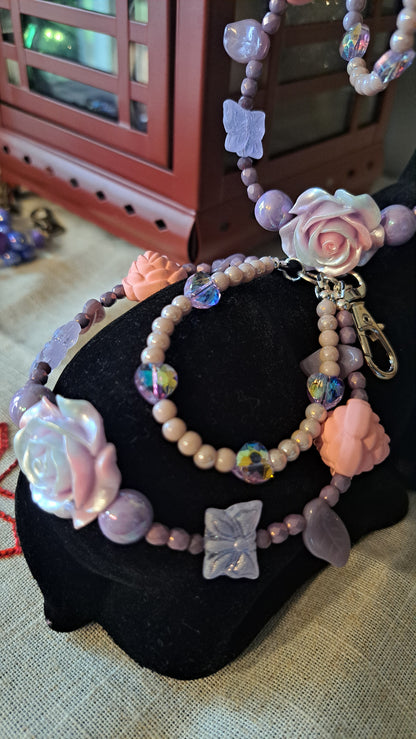 Handcrafted Lavendar Rose Charm Dangle