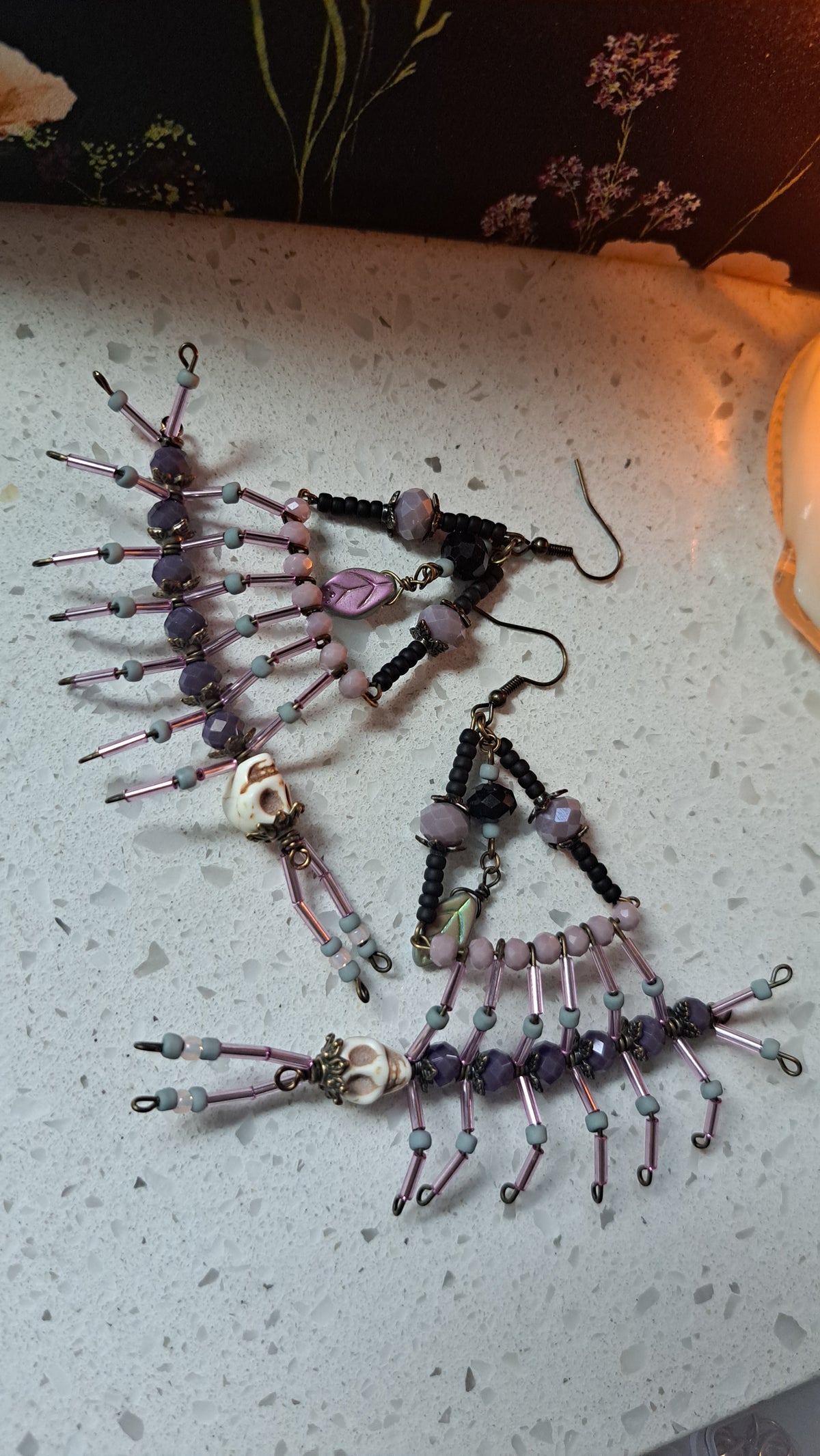 Handcrafted Deathipede Chandelier Earrings