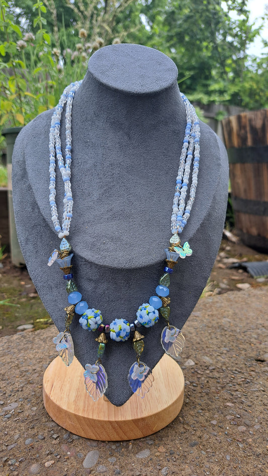 Handcrafted "Blissful Blooms" Beaded Necklace