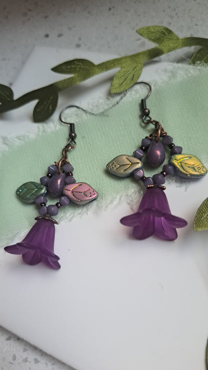 Handcrafted "Woodland Flower" Dangle Earrings