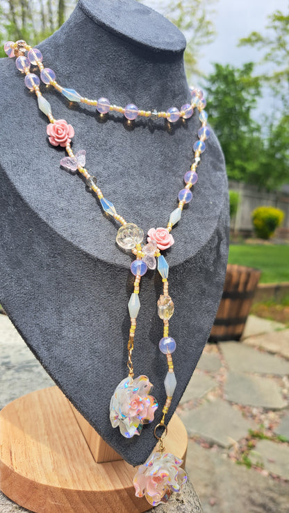 "Blushing Rose" Wrap Necklace
