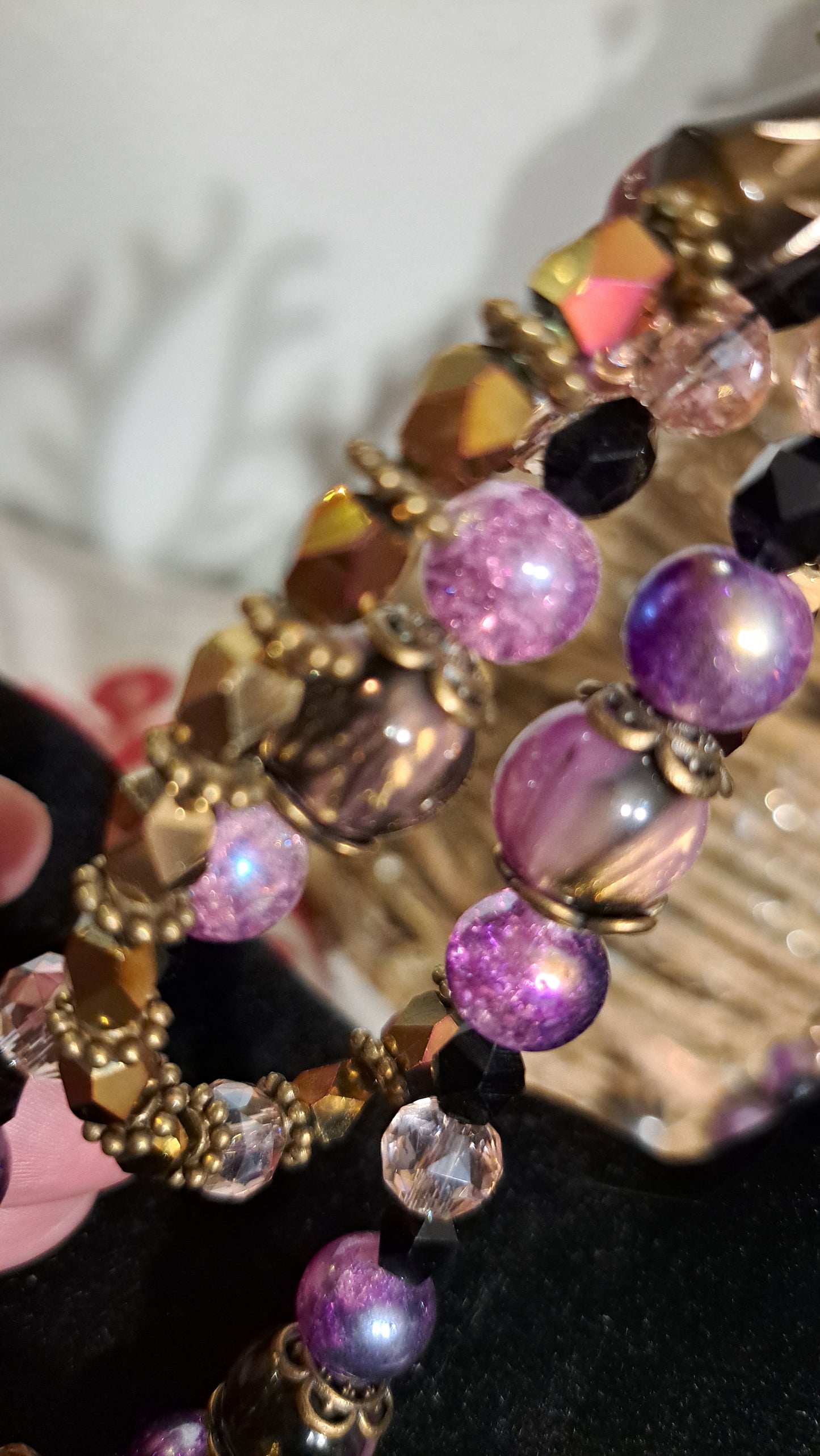 Handcrafted Purple/ Black/ Gold Dangle Charm
