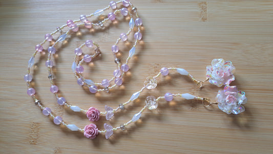 "Blushing Rose" Wrap Necklace