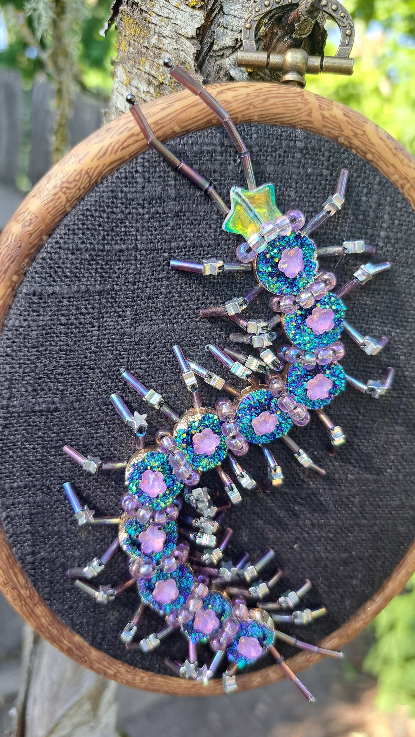 Handcrafted "Galactic" Centipede Wall Hanger