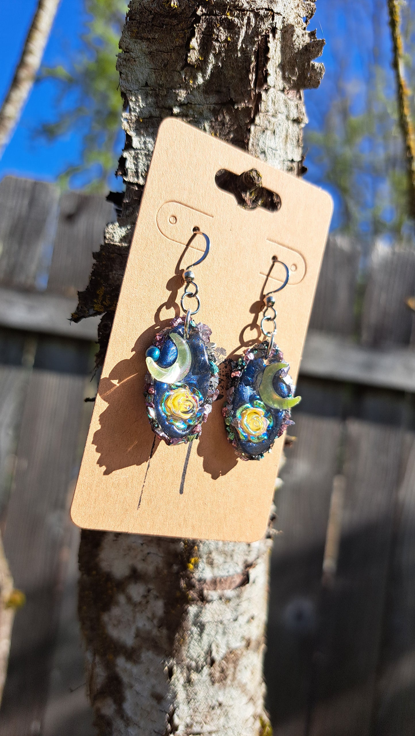 "Moonlight Flowers" Dangle Earrings