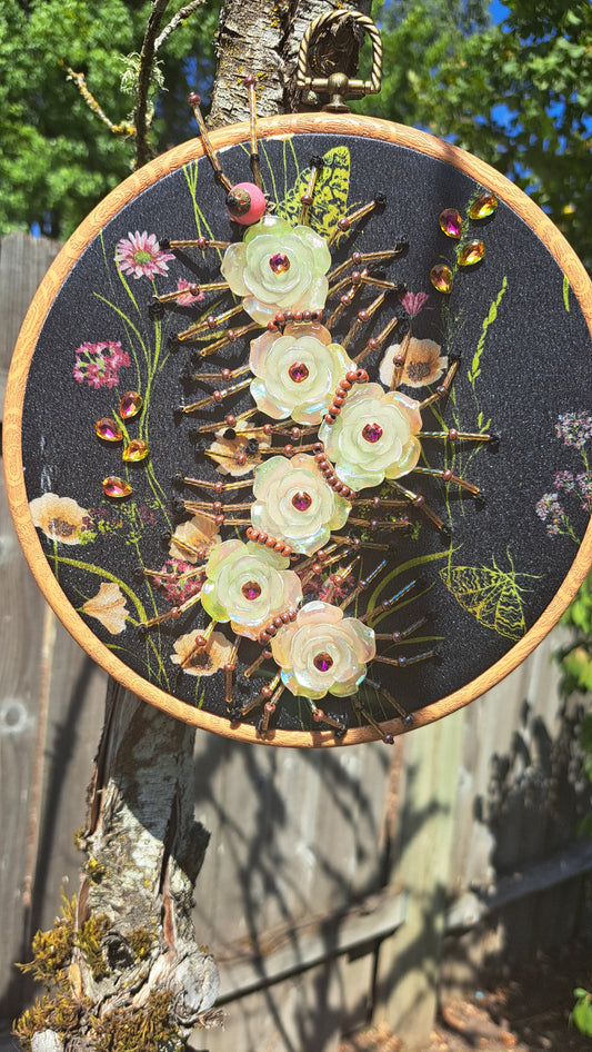 Handcrafted Bead "Flora Centipede" Wall Hanger
