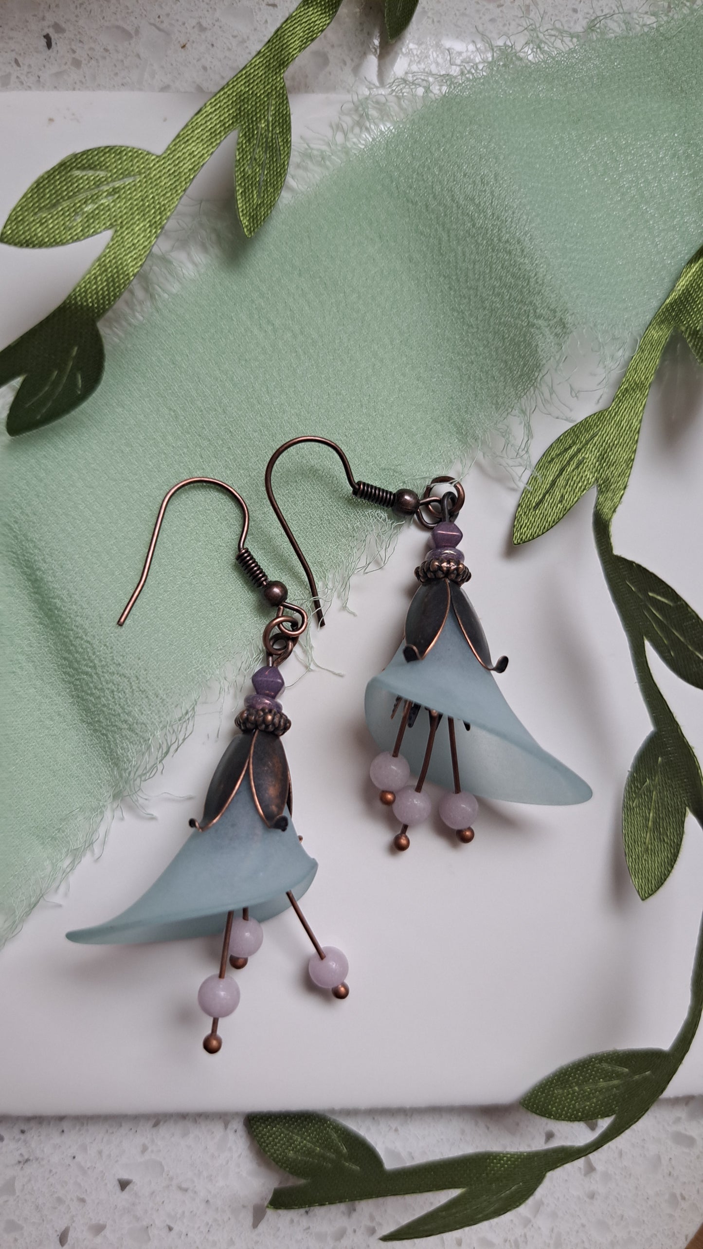 Handcrafted "Calla Lily Lantern" Earrings
