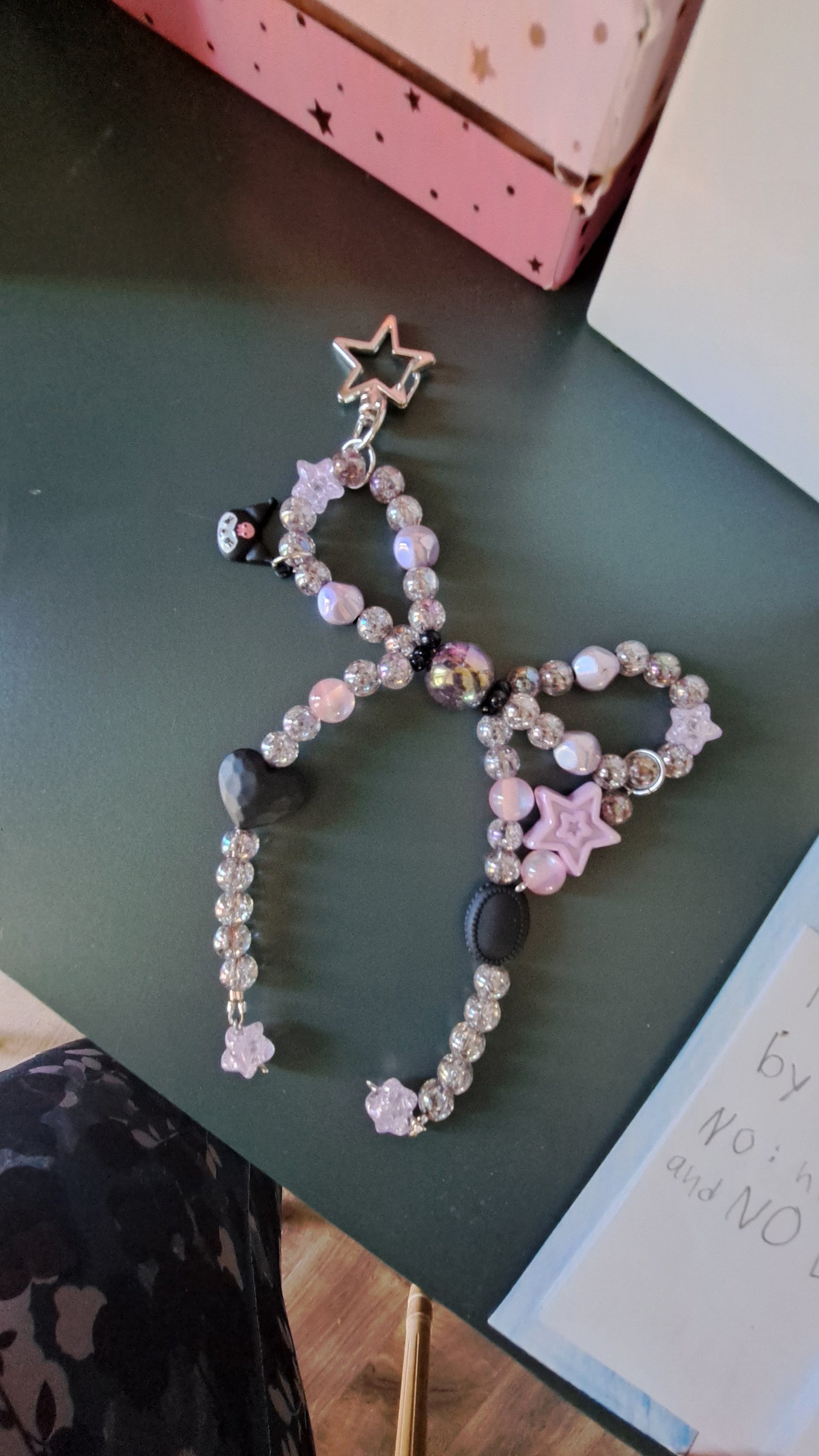 Handcrafted Purple/Black Bow Keychain