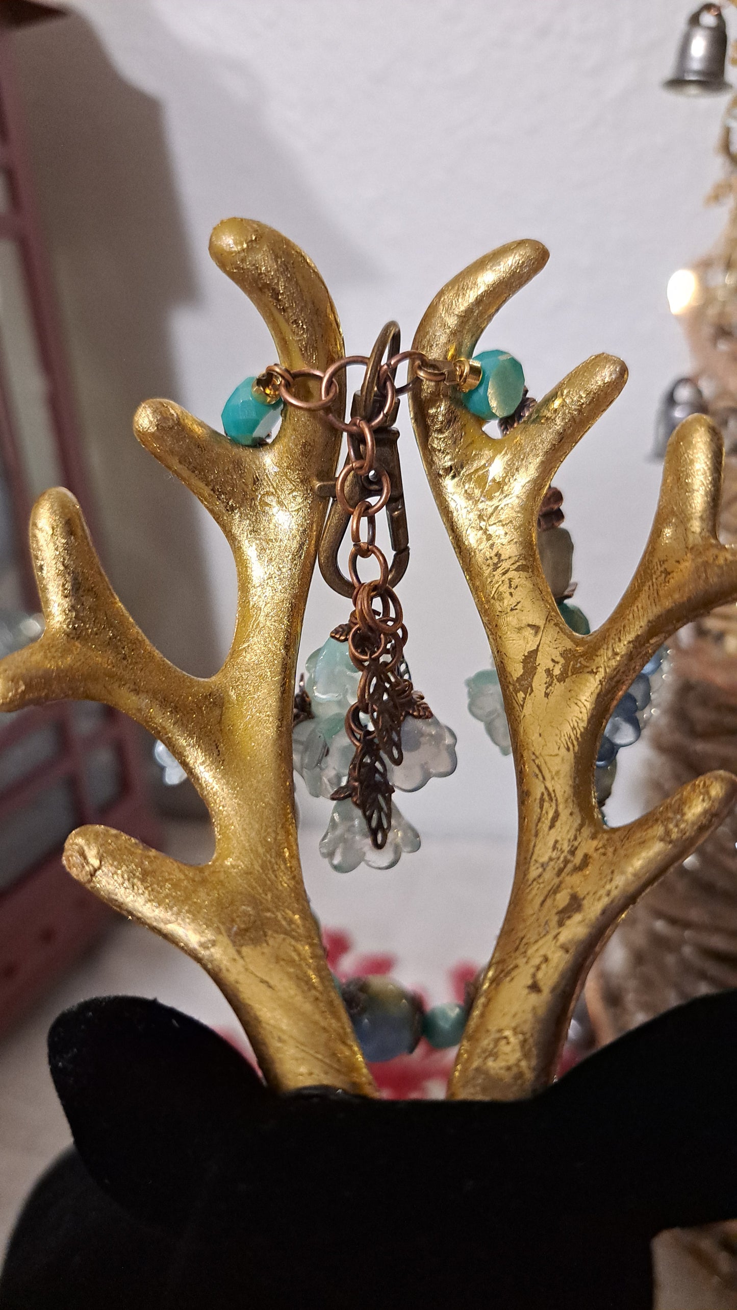 Hancrafted "Flowers In Moss" Dangle Charm/Keychains