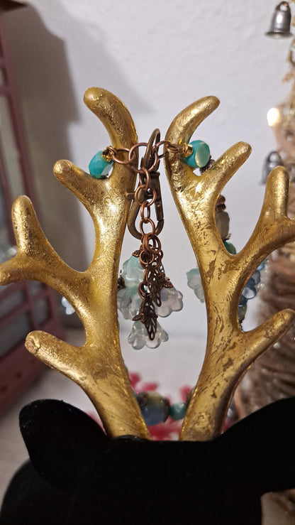 Hancrafted "Flowers In Moss" Dangle Charm/Keychains
