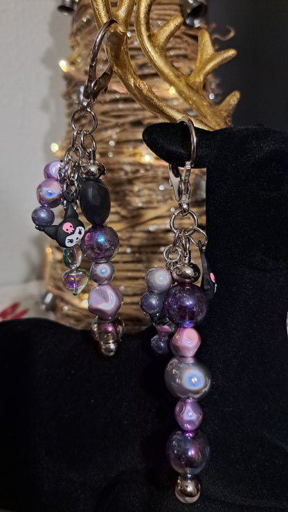 Handrafted Dark Purple Bar Keychain
