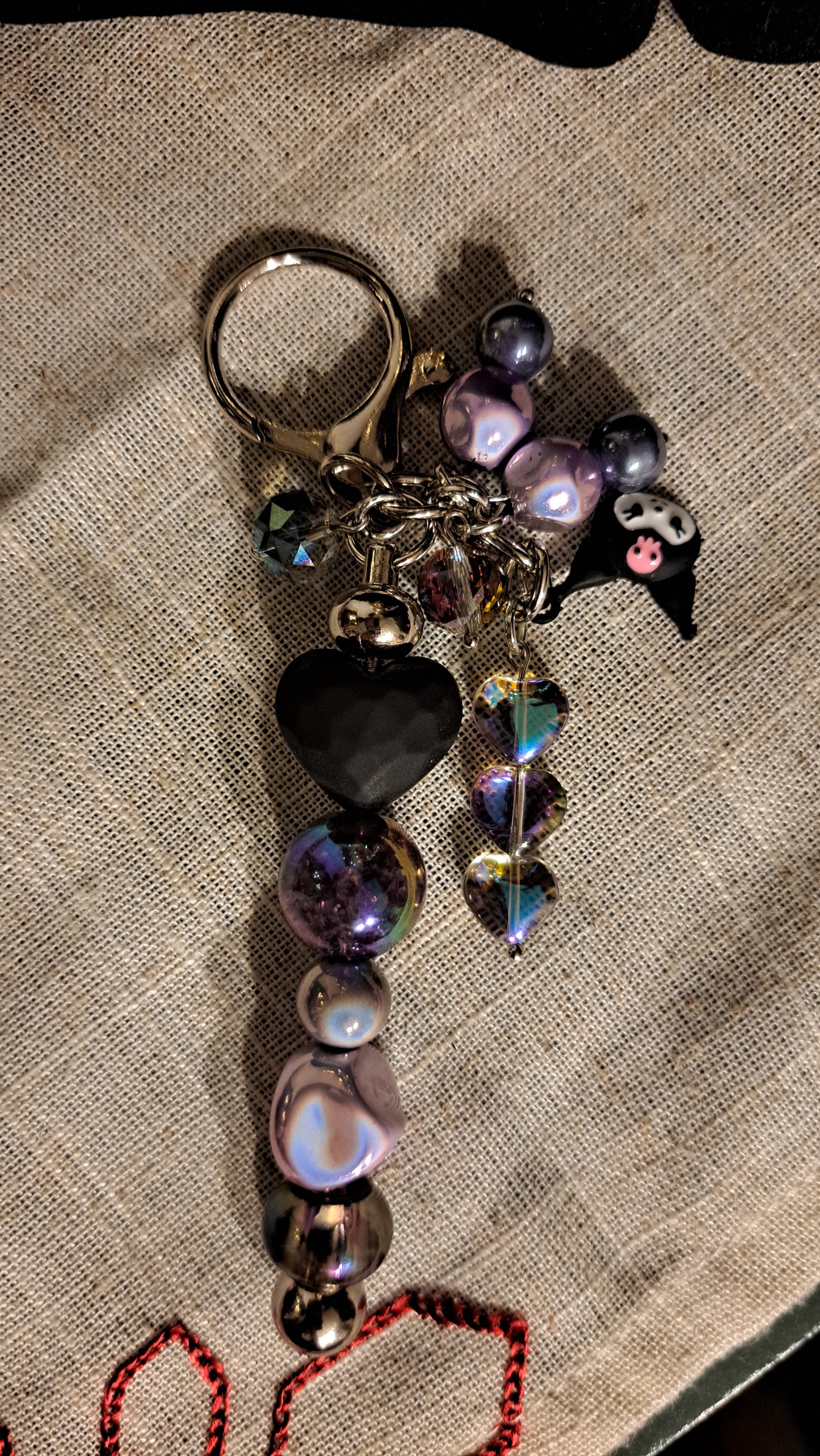Handrafted Dark Purple Bar Keychain