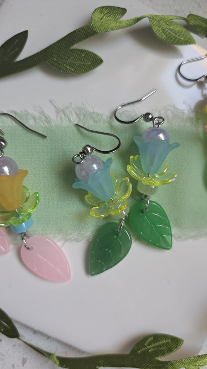 Handcrafted Flower Dangle Earrings