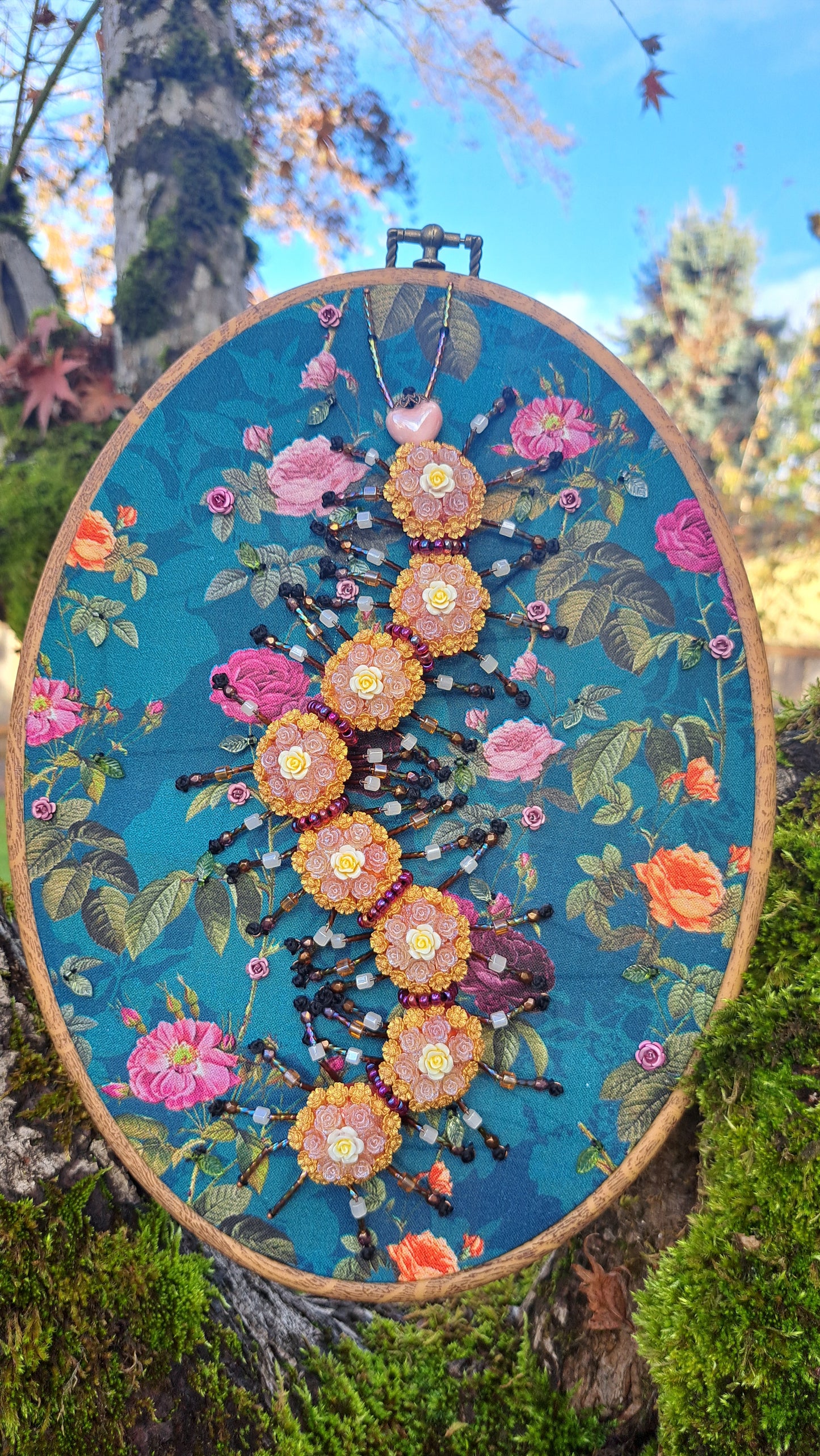 Hancrafted Floral Centipede Wall Hanger