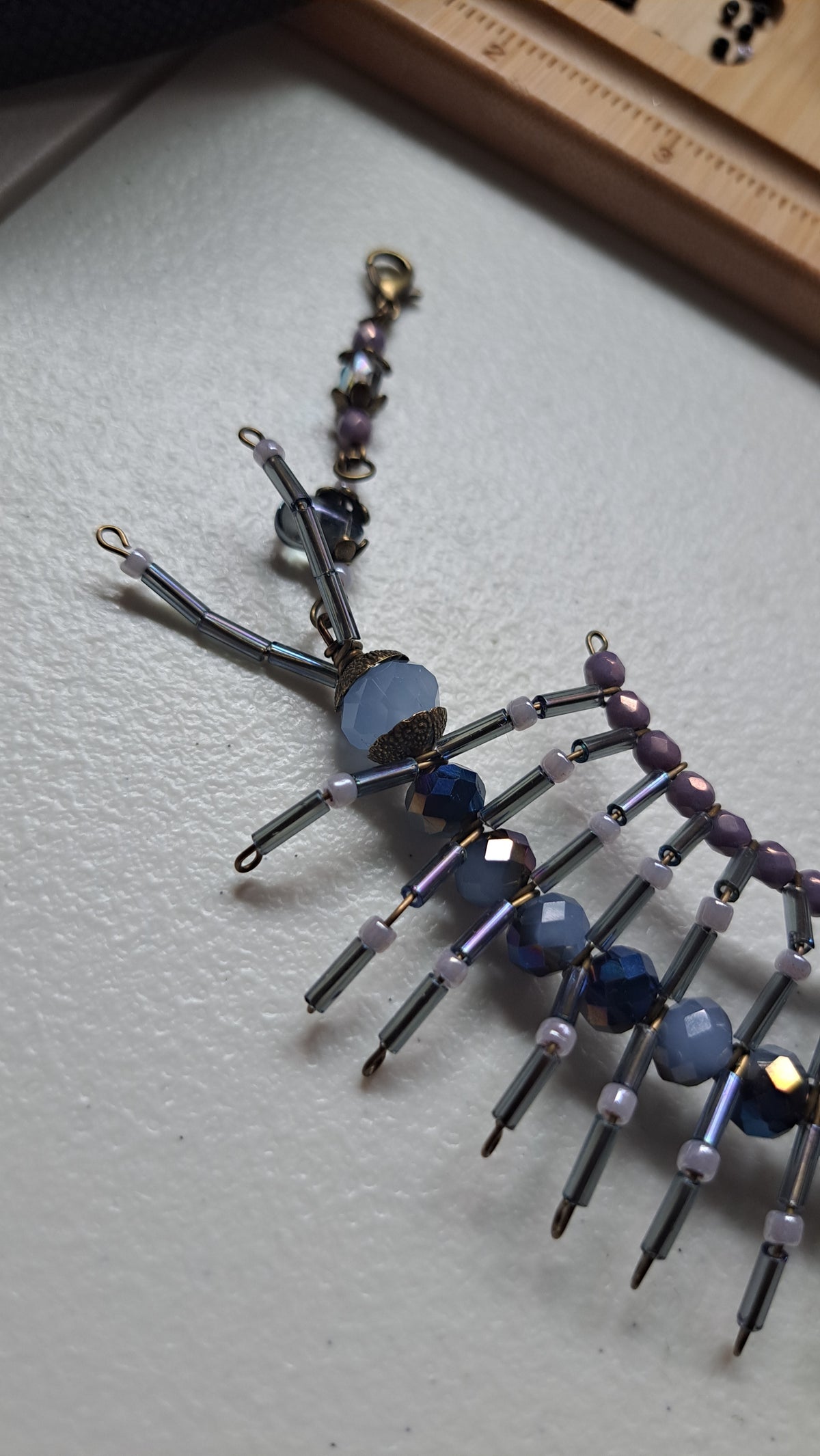 Handcrafted "Dusty Blue Maskipede" Mask Chain