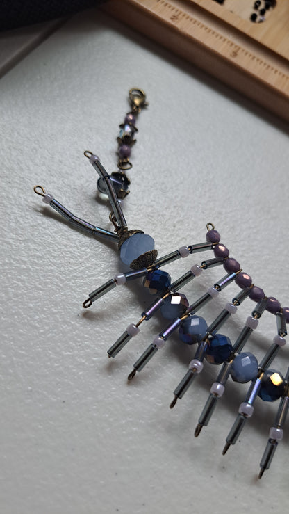 Handcrafted "Dusty Blue Maskipede" Mask Chain