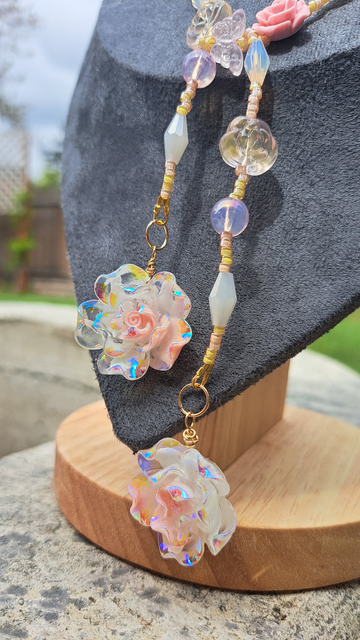 "Blushing Rose" Wrap Necklace