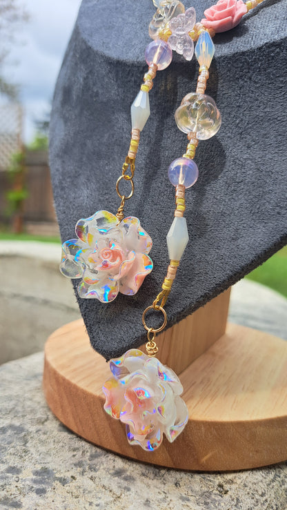 "Blushing Rose" Wrap Necklace