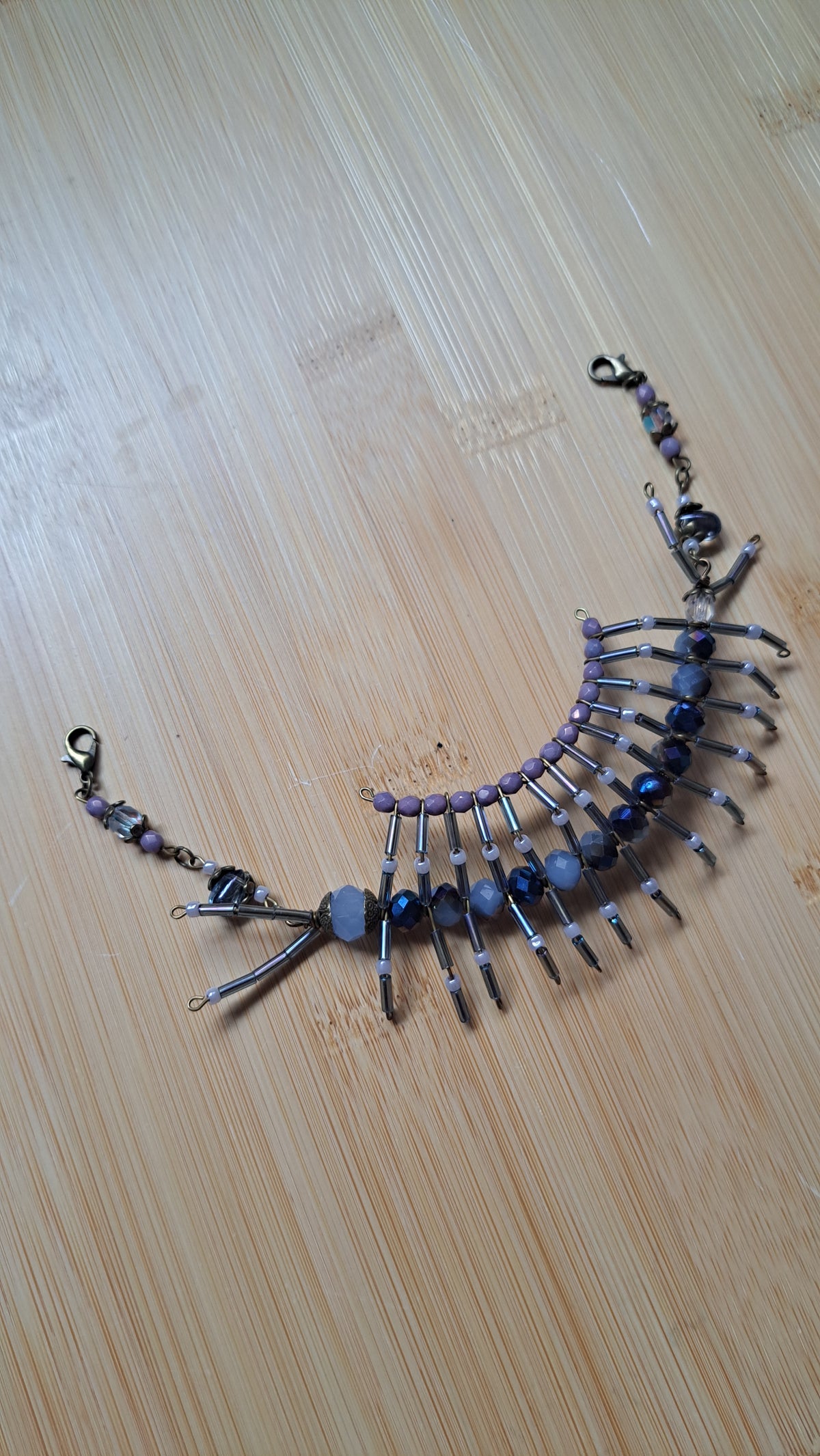 Handcrafted "Dusty Blue Maskipede" Mask Chain