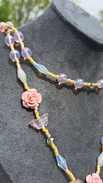 "Blushing Rose" Wrap Necklace