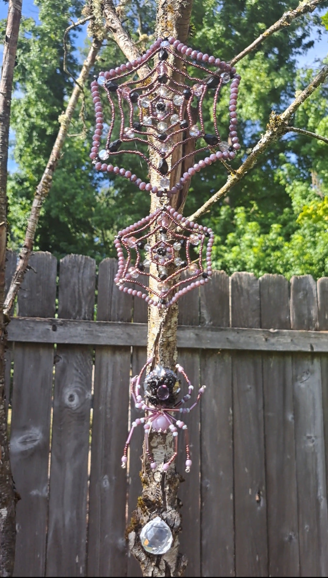 Handcrafted "Molly's Webs" Spider Suncatcher