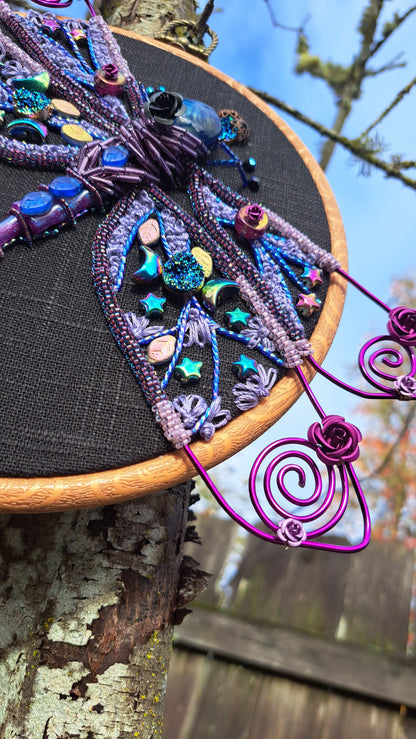 Handcrafted Embroidered "Howl's Dragonfly" Beaded Wall Hanger